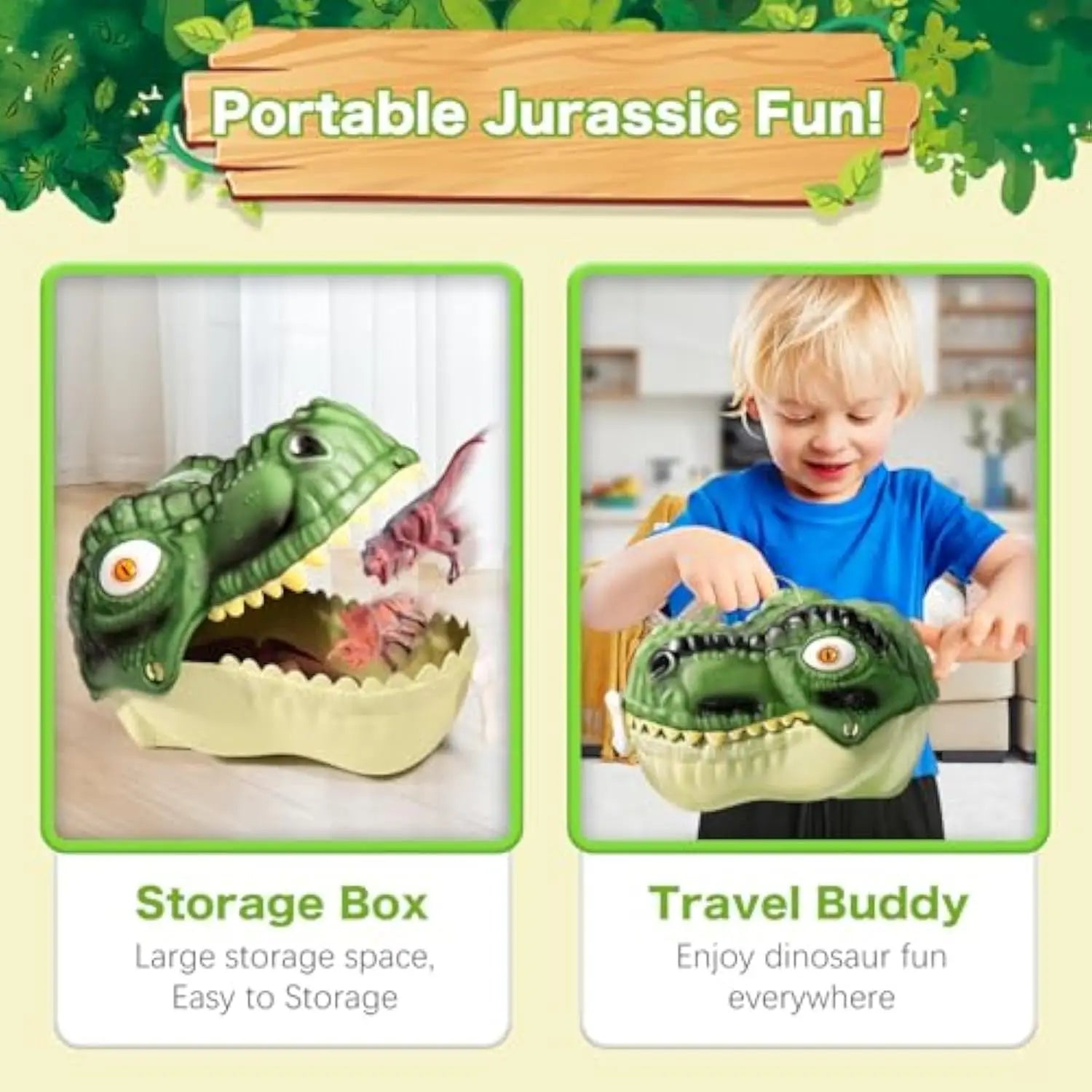 Dinosaur Lion Toy Children Little Boy Big Tyrannosaurus Triceratops Soft PVC World Simulation Animal Storage Box Set