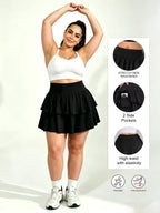 Plus Skort Women's Tennis Skirts High Waisted Tummy Control Pleated Athletic Golf Skorts Skirts for Running with 2 Pockets