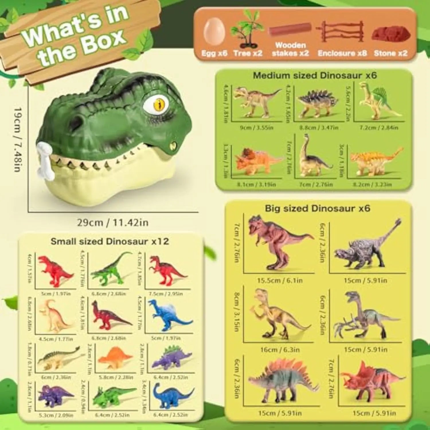 Dinosaur Lion Toy Children Little Boy Big Tyrannosaurus Triceratops Soft PVC World Simulation Animal Storage Box Set