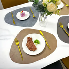 PU Leather Placemats, Waterproof Coffee Coasters, Kitchen Table Mats, Easy to Wipe Off ,Wrinkle Free Kitchen Dining Table Mats