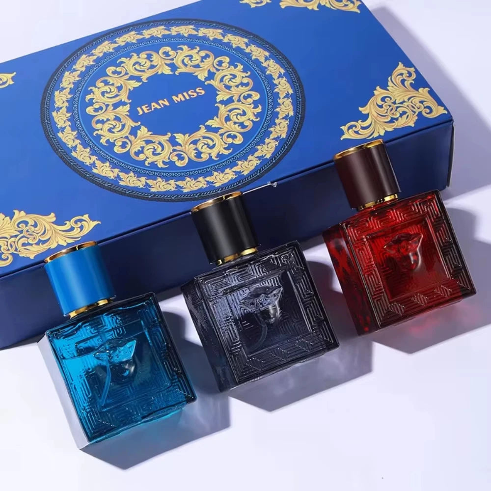 Men's Brand Perfume Set 3pcs Spray | Flirting Pheromone Cologne | Long-Lasting Irresistible Gentleman's Fragrance