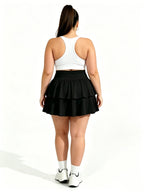 Plus Skort Women's Tennis Skirts High Waisted Tummy Control Pleated Athletic Golf Skorts Skirts for Running with 2 Pockets