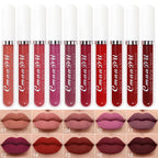 CmaaDu 6pcs/10pcs/set  velvet matte durable waterproof easy color non-stick cup texture silky saturation high lip gloss