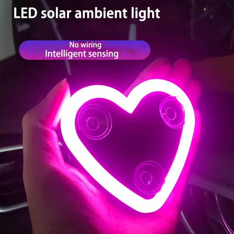 Car LED Love atmosphere window light decoration lights glowing Solar lights USB wiring car modification neon Car Decoration