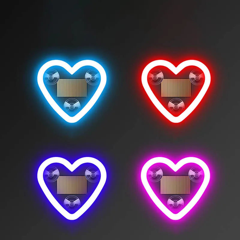 Car LED Love atmosphere window light decoration lights glowing Solar lights USB wiring car modification neon Car Decoration