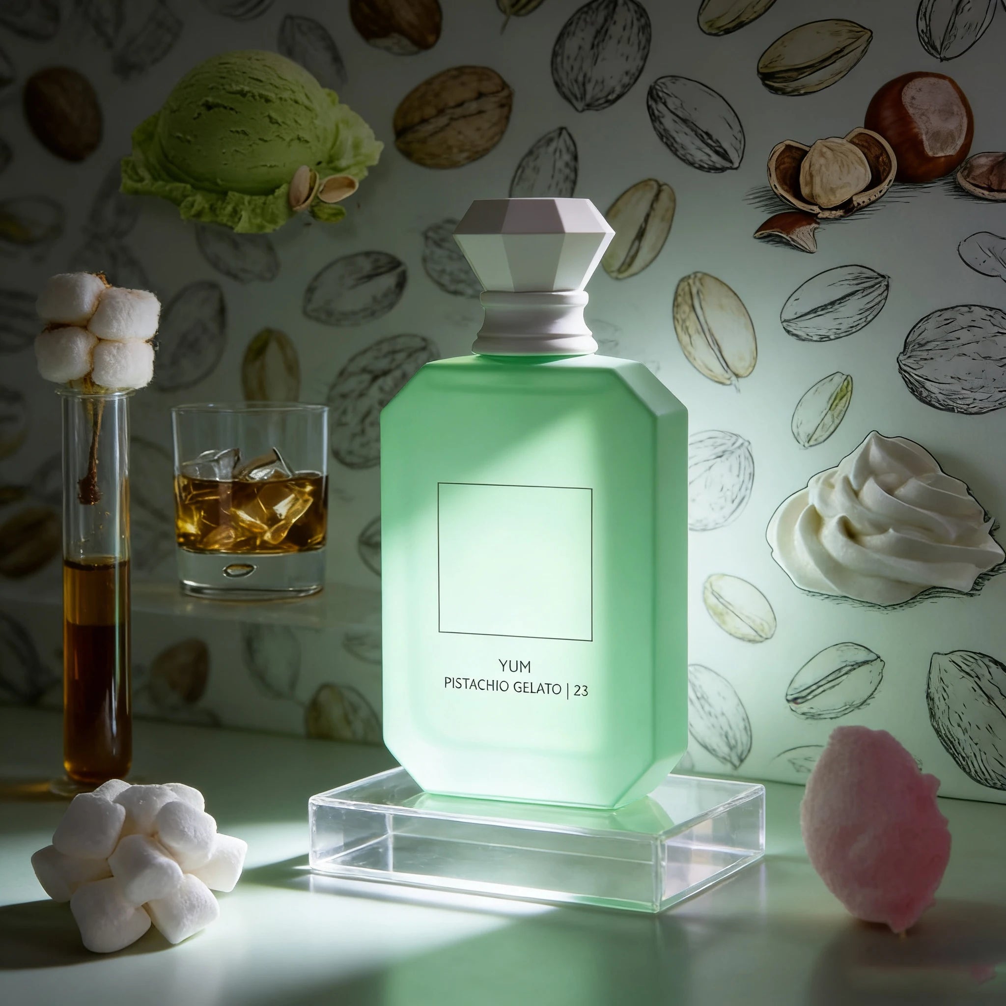 KAY'AL'I 33 Pleasant pistachio ice cream, intense and lasting perfume, bergamot, pistachio ice cream, hazelnut, sweet rum and ca