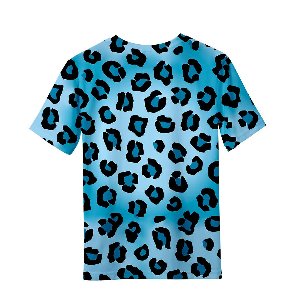 Children's Clothing Leopard Print Girls Clothes 2 to 8 Years Blouse for Girls Short Sleeve Tee Tops Fashion Children's T-Shirts