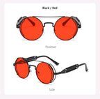 Punk Steampunk Sunglasses Retro Men's Brand Designer Round Punk Eyewear Gothic Style Products Women UV400 Sunglasses