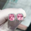 CAOSHI Luxury Women's Stud Earrings for Party Dazzling Pink/White/Yellow Zirconia Accessories Exquisite Design Jewelry Chic Gift