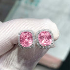 CAOSHI Luxury Women's Stud Earrings for Party Dazzling Pink/White/Yellow Zirconia Accessories Exquisite Design Jewelry Chic Gift