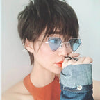 Retro Alloy Triangle Punk Sunglasses Men Hollow Eyewear Candy Colors Gradient Gothic Sun Glasses For Women Openwork Metal Frame