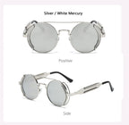 Punk Steampunk Sunglasses Retro Men's Brand Designer Round Punk Eyewear Gothic Style Products Women UV400 Sunglasses