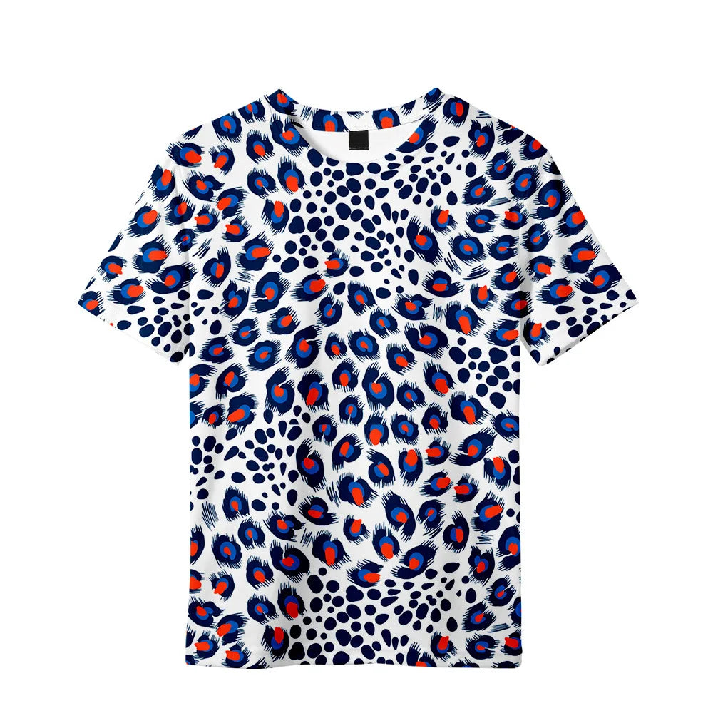 Children's Clothing Leopard Print Girls Clothes 2 to 8 Years Blouse for Girls Short Sleeve Tee Tops Fashion Children's T-Shirts