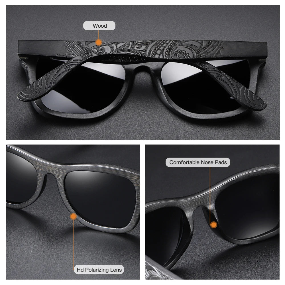 GM Wooden Male Lady Sunglasses Men's Luxury Brand Designer Polarized Sun Glasses Vintage Sunglass Women Eyewear With paper Box
