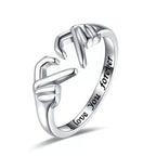 H436 Lovers Rings 925 Silver Romantic Unisex Gift Fine Jewelry
