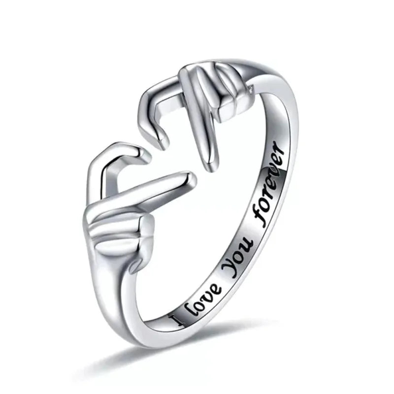 H436 Lovers Rings 925 Silver Romantic Unisex Gift Fine Jewelry