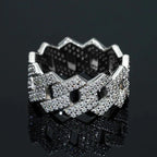 T0761 Luxury White Gold Diamond Ring Round Brilliant Cut Natural D Color Unisex Everyday Wear