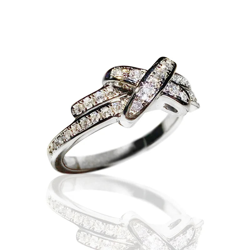 Q722 Geometric Ring Micro Pave Lab Created Cubic Zirconia Unisex Fashion Jewelry Gift