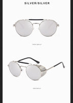 Trendy Retro Steampunk Sunglasses Men Brand Designer Round Steam Punk Alloy Sun Glasses Goggle For Women UV400 Gafas de Sol