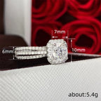 Q657 Diamond Ring Asscher Cut Natural Diamond Women's Classic Engagement Ring