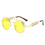 Punk Steampunk Sunglasses Retro Men's Brand Designer Round Punk Eyewear Gothic Style Products Women UV400 Sunglasses