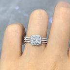 Q657 Diamond Ring Asscher Cut Natural Diamond Women's Classic Engagement Ring