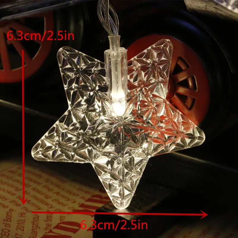 13Ft Diamond Stars  String Lights  20 LED  Animal Shape Lights Battery Operated with 2 Modes Indoor Decorations