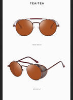 Trendy Retro Steampunk Sunglasses Men Brand Designer Round Steam Punk Alloy Sun Glasses Goggle For Women UV400 Gafas de Sol