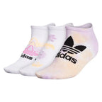 For Originals Trefoil No Show 3-Pair Women's Athletic Socks Acid Orange/Clear Lilac/Black White Color Scheme 100% Authentic