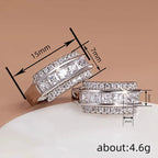 Trendy Huggie Earrings Women's Colorful Crystal Rhinestone Geometric Alloy Party Jewelry Princess Cut Channel Setting