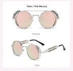 Punk Steampunk Sunglasses Retro Men's Brand Designer Round Punk Eyewear Gothic Style Products Women UV400 Sunglasses