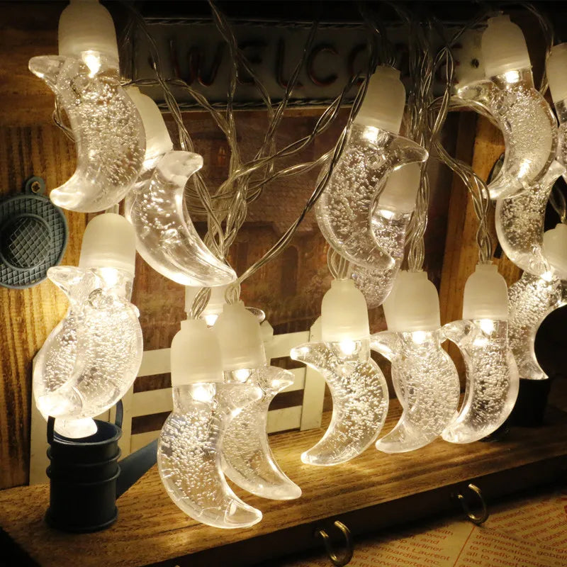 13Ft Water Droplets Bubbles Moon String Lights  20 LED Christmas Fairy Lights Battery Operated with 2 Modes Indoor  Decorations