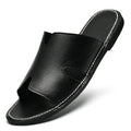 New Products 2025 Wholesale Outdoor Men's Slippers Handmade Leather Sandals Slides Footwear Flat Sandals