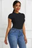 Europe and the United States Foreign Trade Irregular New Women's Slimming New Sexy Solid Color Base Bodysuit in Stock