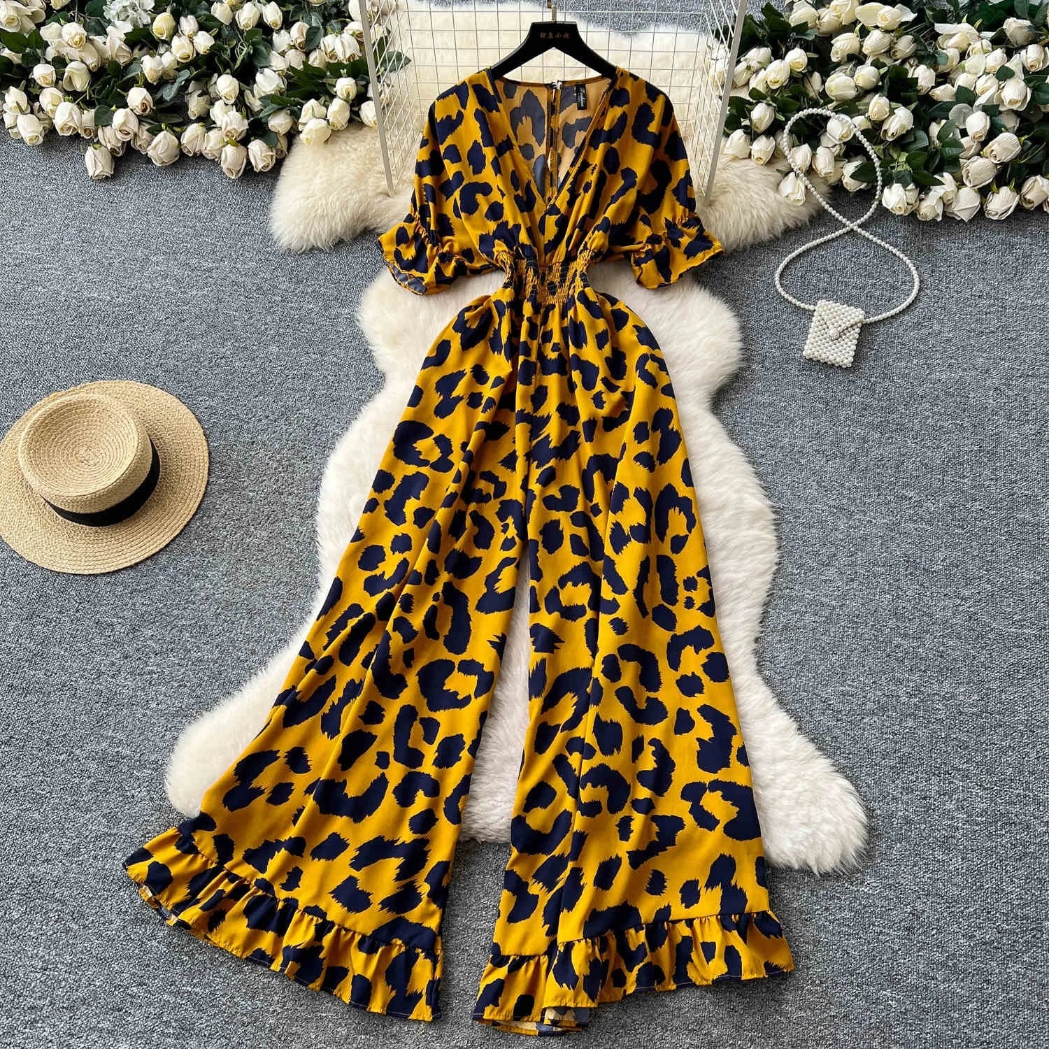 2025 New Women Printed Jumpsuit Ladies Elegant Jumpsuit