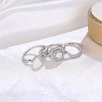 H487 Diamond Ring White Gold Round Brilliant Cut Natural Diamond Engagement Women's Jewelry D Color