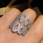 T0238 White Gold Diamond Ring Women's Luxury Wedding Band G Color Natural Diamonds Elegant Design