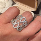 T0238 White Gold Diamond Ring Women's Luxury Wedding Band G Color Natural Diamonds Elegant Design
