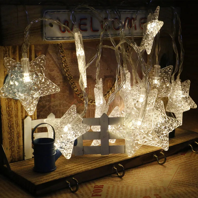 13Ft Diamond Stars  String Lights  20 LED  Animal Shape Lights Battery Operated with 2 Modes Indoor Decorations