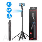 C17 AI Face Tracking Gesture Control Camera Tripod 360° Adjustable Detachable Quadrupod Selfie Stick for TikTok Streaming