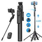 C17 AI Face Tracking Gesture Control Camera Tripod 360° Adjustable Detachable Quadrupod Selfie Stick for TikTok Streaming