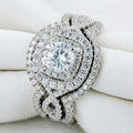 H487 Diamond Ring White Gold Round Brilliant Cut Natural Diamond Engagement Women's Jewelry D Color