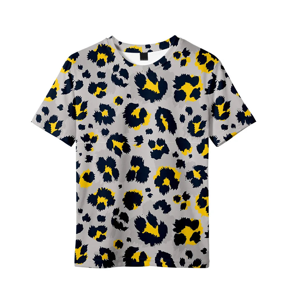 Children's Clothing Leopard Print Girls Clothes 2 to 8 Years Blouse for Girls Short Sleeve Tee Tops Fashion Children's T-Shirts