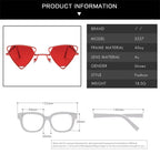 Retro Alloy Triangle Punk Sunglasses Men Hollow Eyewear Candy Colors Gradient Gothic Sun Glasses For Women Openwork Metal Frame