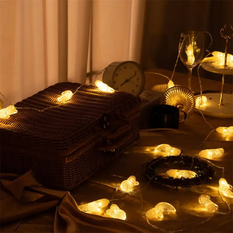 13Ft Water Droplets Bubbles Moon String Lights  20 LED Christmas Fairy Lights Battery Operated with 2 Modes Indoor  Decorations