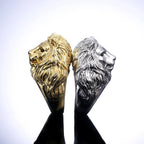 H109 Lion Head Ring 24K Gold Plated Brass Men's Fashion Statement Gift Jewelry