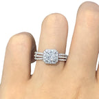 Q657 Diamond Ring Asscher Cut Natural Diamond Women's Classic Engagement Ring