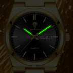Gohuos 8807 Men's Quartz Watch Stainless Steel Band 30M Water Resistant 40MM Dial Butterfly Clasp Business Reloj Watches for Men