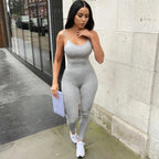 Custom Womens Hot Mom Solid Color Yoga Sports Jumpsuit Women Waist Restraint Leggings
