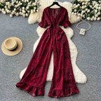 2025 New Women Printed Jumpsuit Ladies Elegant Jumpsuit
